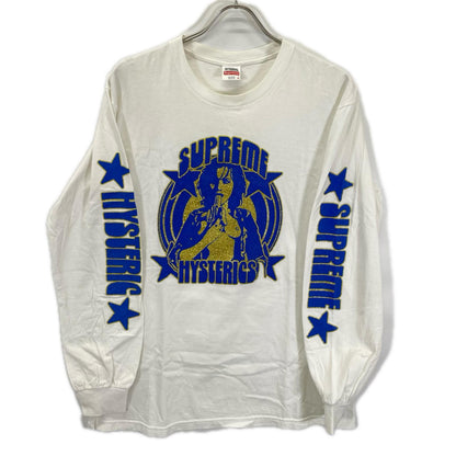 Supreme シュプリーム ×HYSTERIC GLAMOUR 21SS ホワイト コットン ブルーロゴ L/STシャツ トップス