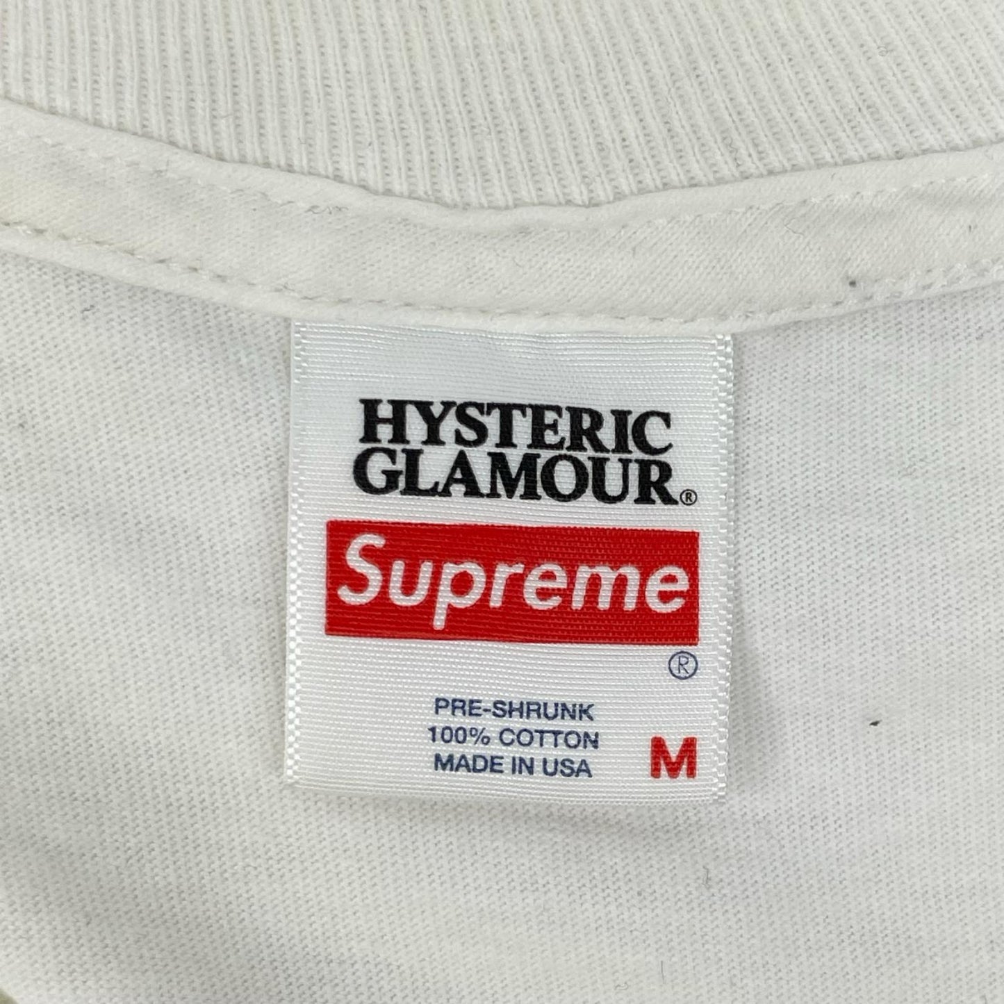 Supreme シュプリーム ×HYSTERIC GLAMOUR 21SS ホワイト コットン ブルーロゴ L/STシャツ トップス