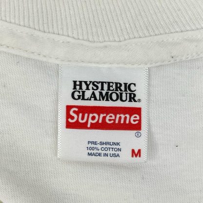 Supreme シュプリーム ×HYSTERIC GLAMOUR 21SS ホワイト コットン ブルーロゴ L/STシャツ トップス