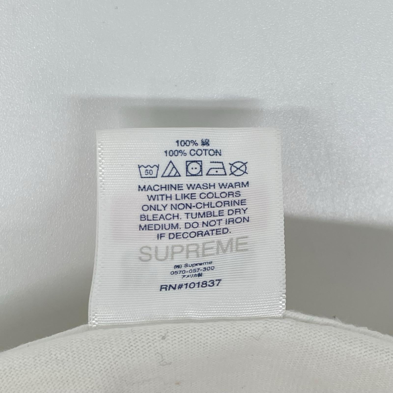 Supreme シュプリーム ×HYSTERIC GLAMOUR 21SS ホワイト コットン ブルーロゴ L/STシャツ トップス