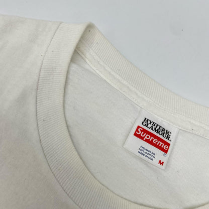 Supreme シュプリーム ×HYSTERIC GLAMOUR 21SS ホワイト コットン ブルーロゴ L/STシャツ トップス