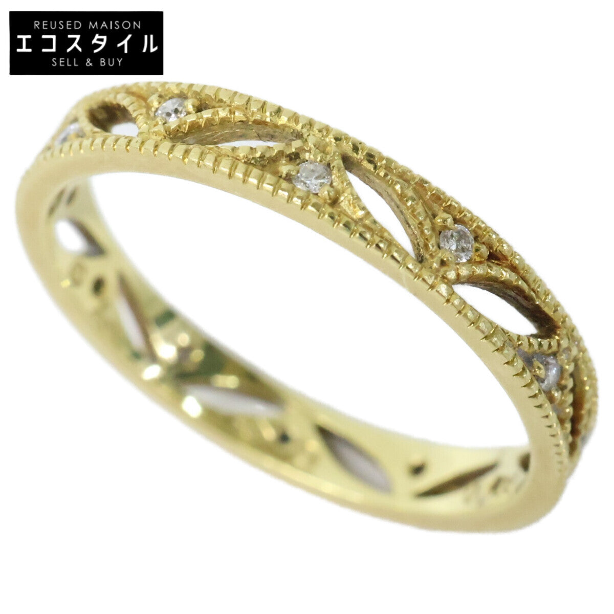 hum ハム K18 lace collection D0.06ct GUILLOCHE RING リング 指輪