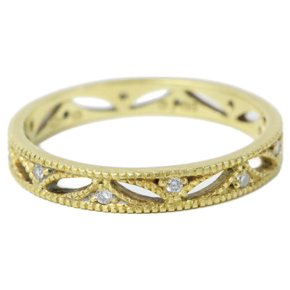 hum ハム K18 lace collection D0.06ct GUILLOCHE RING リング 指輪