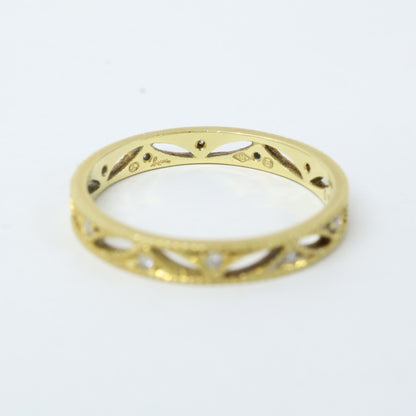 hum ハム K18 lace collection D0.06ct GUILLOCHE RING リング 指輪