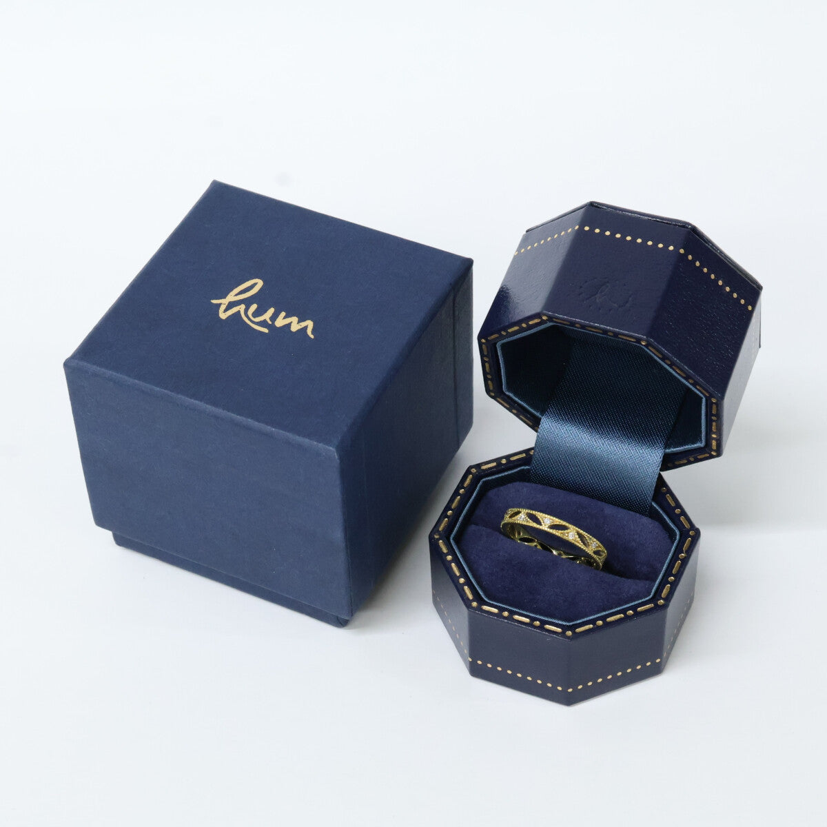 hum ハム K18 lace collection D0.06ct GUILLOCHE RING リング 指輪