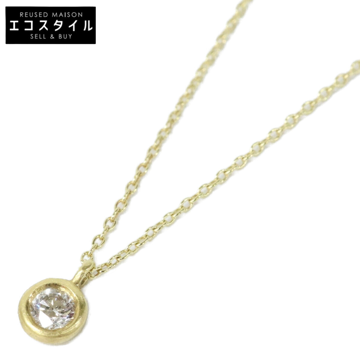 hum ハム 美品 K18 KUMO D0.10ct 1Pダイヤモンド ネックレス
