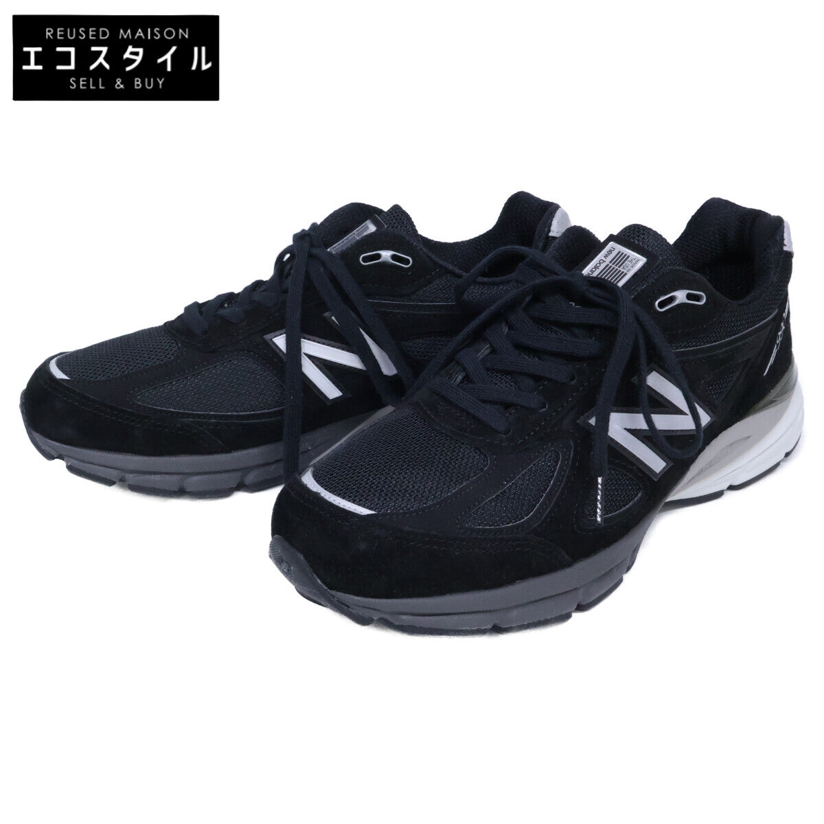 NEW BALANCE ニューバランス 【新品同様】U990BL4 990V4 Made in U.S.A. スエードｘメッシュ ローカットスニーカー シューズ