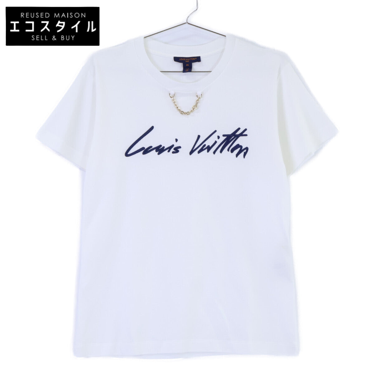 LOUIS VUITTON ルイヴィトン 【国内正規/25年製】RW252WW UOL FTTB13 チェーン付 ロゴ刺繍 半袖Tシャツ トップス