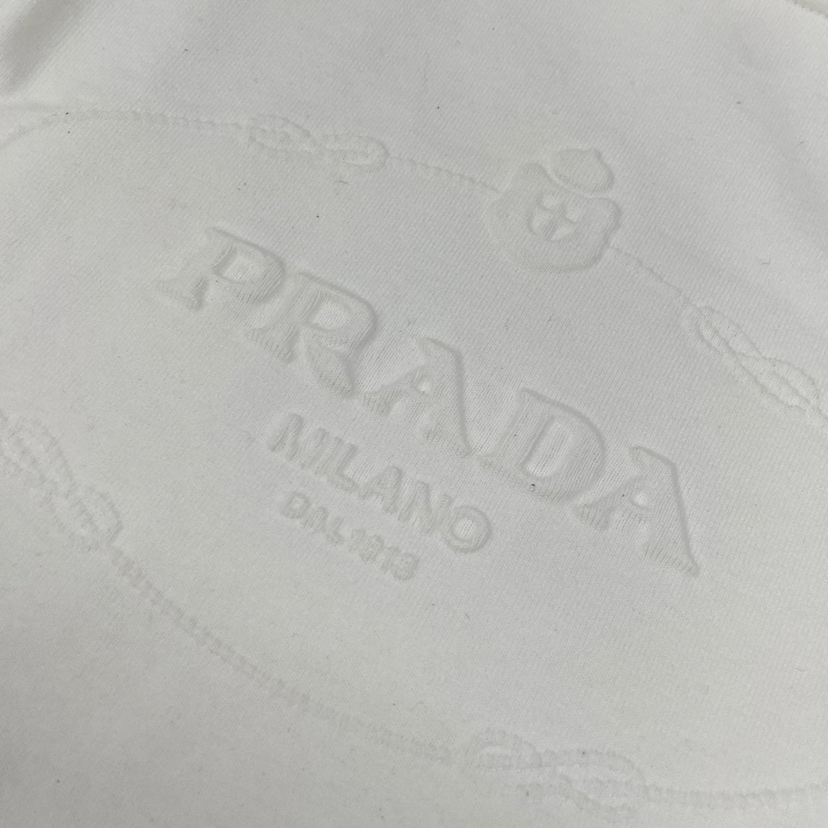 PRADA プラダ 34658 ホワイト ロゴ ボートネック 長袖Tシャツ トップス