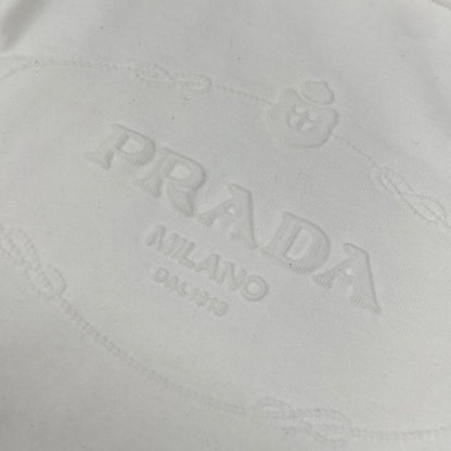 PRADA プラダ 34658 ホワイト ロゴ ボートネック 長袖Tシャツ トップス