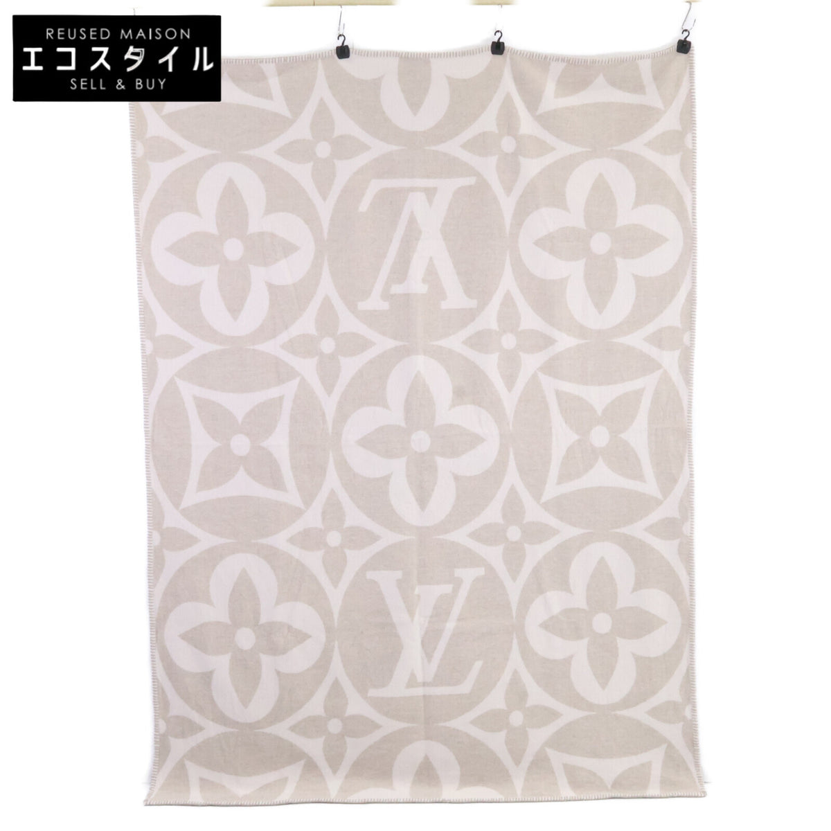 LOUIS VUITTON ルイヴィトン 【美品】M79275 フライト・モード プレッド・LV メダリオン ウール & カシミヤ ブランケット その他