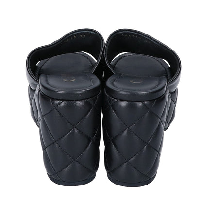 CHANEL シャネル G46513 ココマーク マトラッセ 厚底ミュールサンダル シューズ
