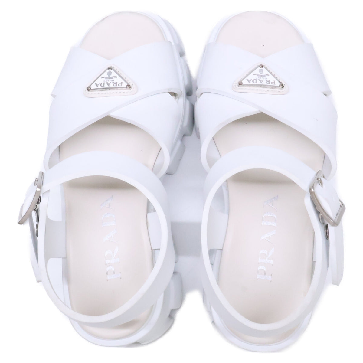 PRADA プラダ トライアングルロゴ モノリス ラバーサンダル シューズ