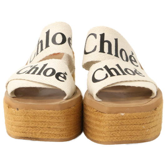Chloe クロエ Logo Wedge-Sole Sandals Shoes