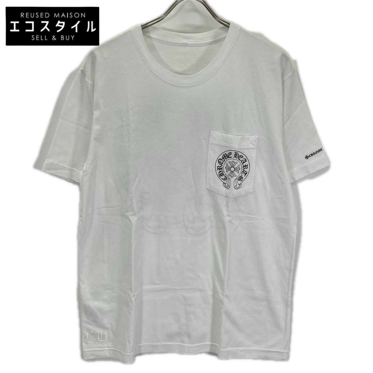Chrome hearts クロムハーツ ホワイト ホースシュー ポケット 半袖Tシャツ トップス