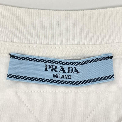 PRADA プラダ 23年製 35838R ホワイト スパンコールロゴ 半袖Tシャツ トップス
