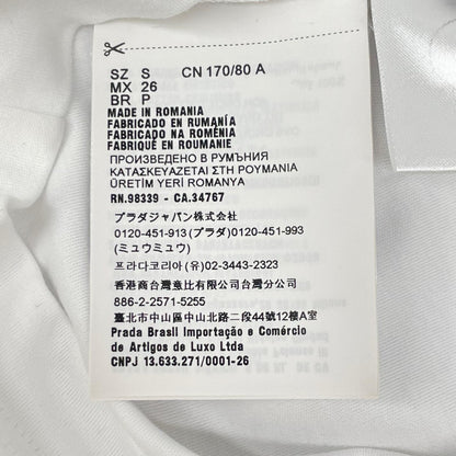 PRADA プラダ 23年製 35838R ホワイト スパンコールロゴ 半袖Tシャツ トップス