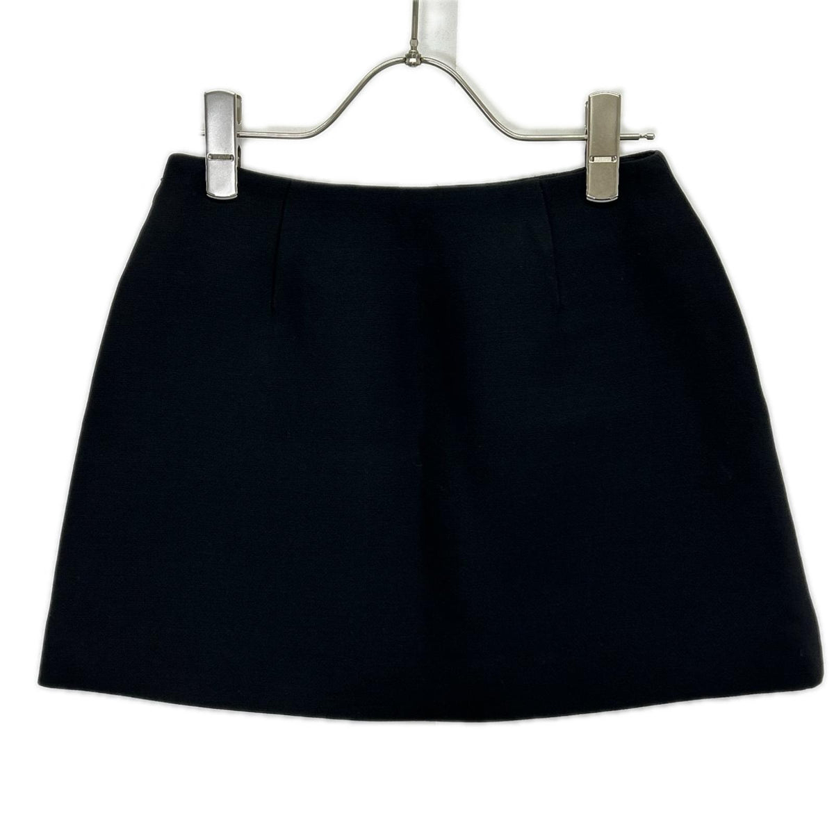 PRADA プラダ 24年製 P144Y S000 ブラック トライアングルロゴ ウール ミニスカート スカート