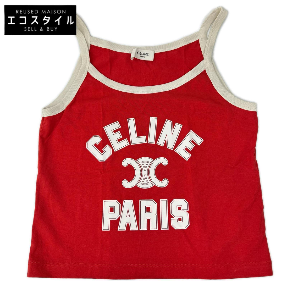 CELINE セリーヌ 2X89D507Z.27UI 24SS レッド コットン ジャージー タンクトップ トップス