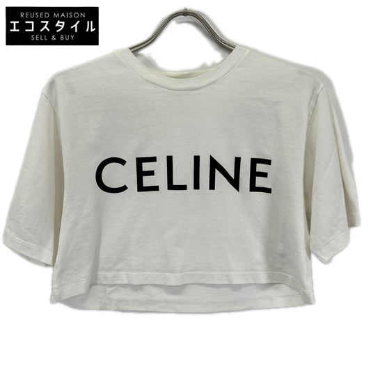 CELINE セリーヌ 2X761671Q.01EA ホワイト クロップド丈 半袖Tシャツ トップス