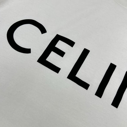 CELINE セリーヌ 2X761671Q.01EA ホワイト クロップド丈 半袖Tシャツ トップス