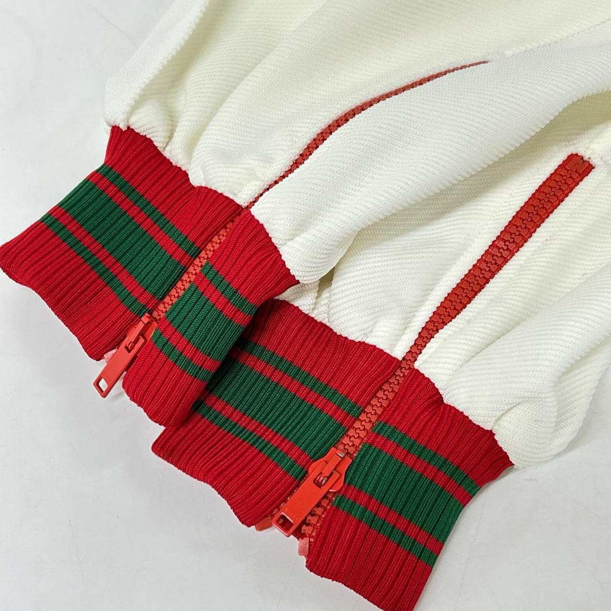 GUCCI グッチ 734577 アイボリー カラーブロック ハイウエスト ニット トラックパンツ ボトムス