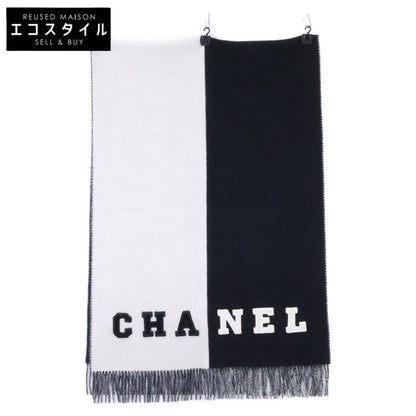 CHANEL シャネル ココマーク ロゴ バイカラー カシミヤ フリンジマフラー ストール