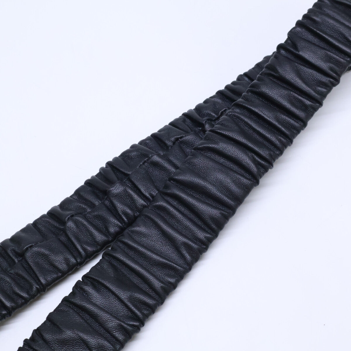 CHANEL シャネル 美品 B25 V AAB080 B20596 ココマーク ゴム ギャザー レザー ベルト