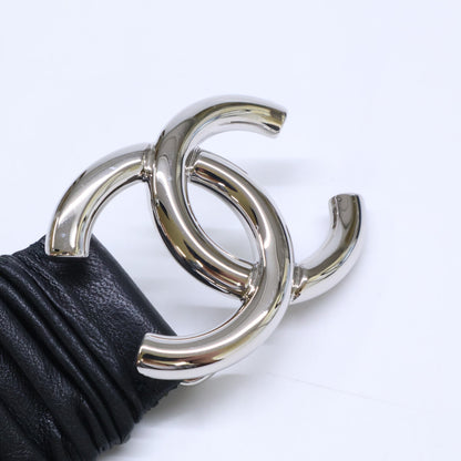CHANEL シャネル 美品 B25 V AAB080 B20596 ココマーク ゴム ギャザー レザー ベルト