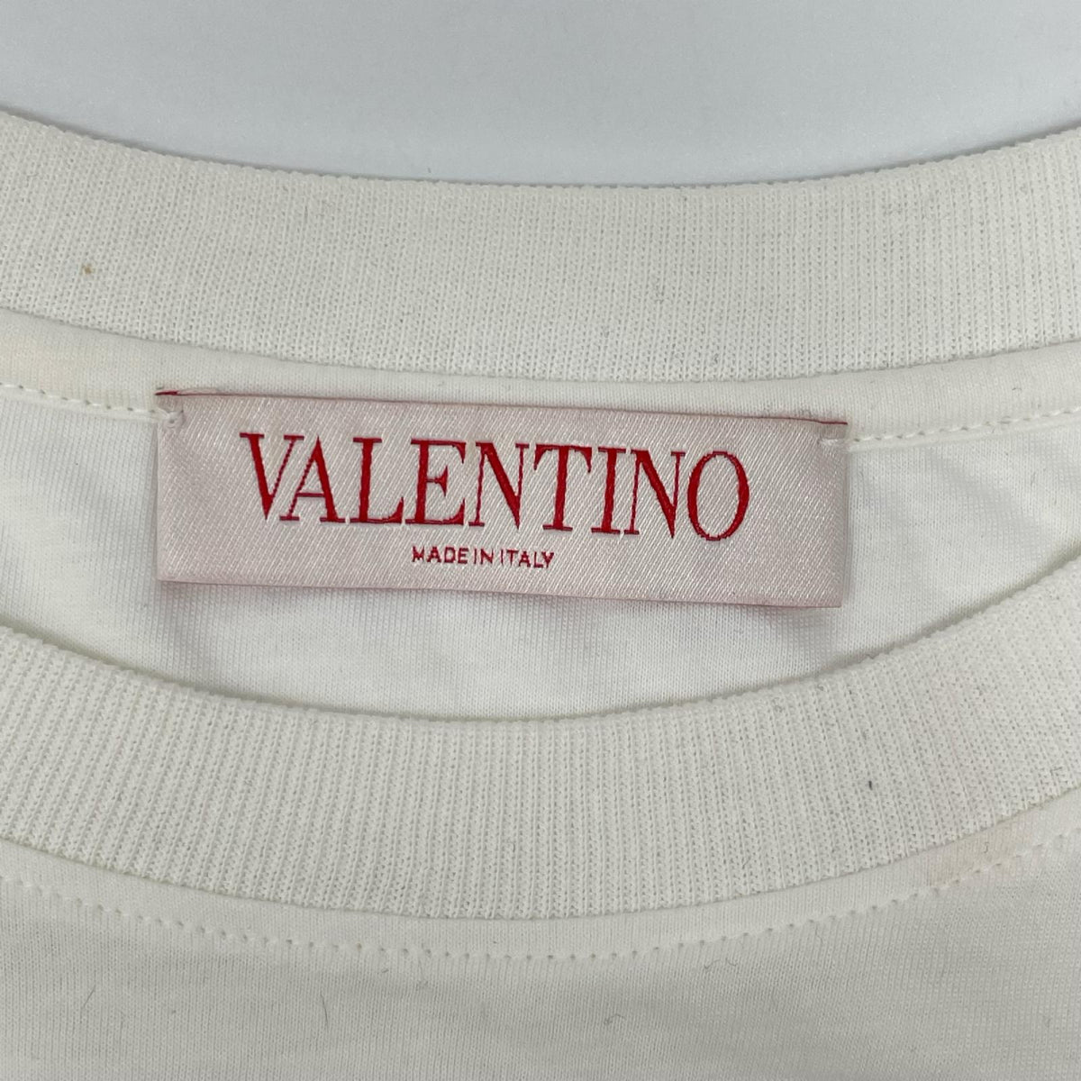 VALENTINO ヴァレンティノ 1B3MG18W7DN ホワイト スパンコール ロゴ 半袖Tシャツ トップス