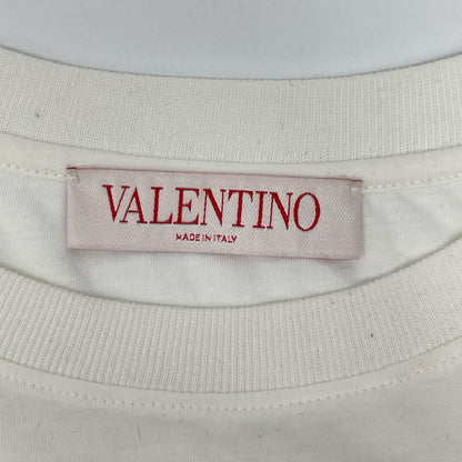 VALENTINO ヴァレンティノ 1B3MG18W7DN ホワイト スパンコール ロゴ 半袖Tシャツ トップス