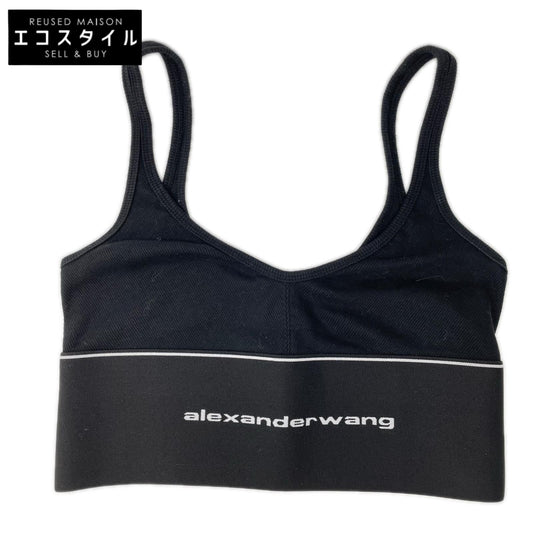 ALEXANDER WANG アレキサンダーワン 1CC4218077 ブラック ロゴ エラスティック タンクトップ トップス