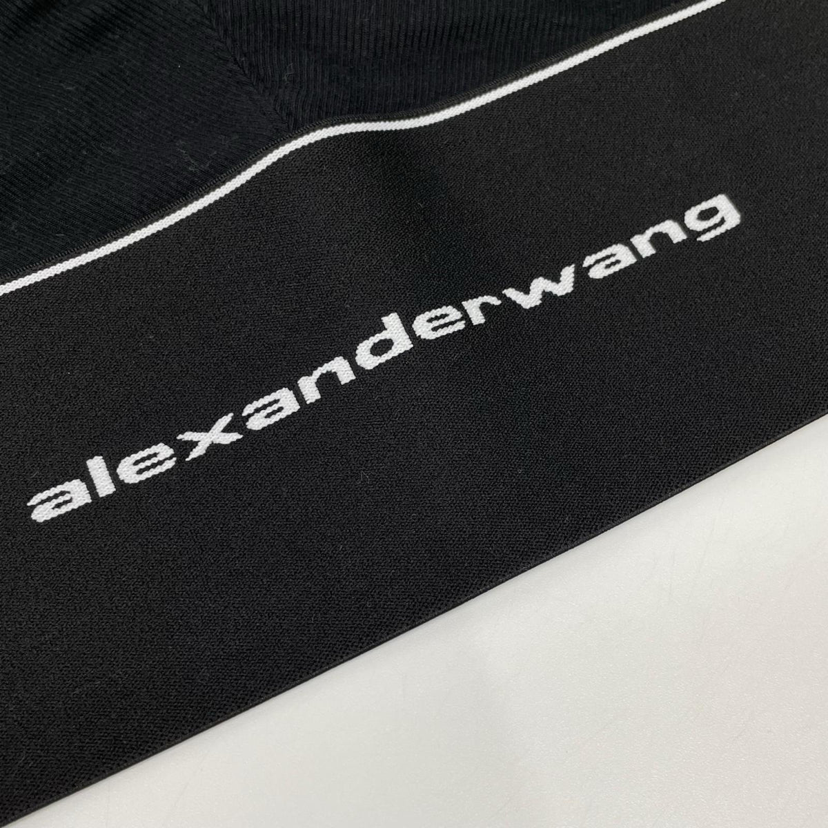 ALEXANDER WANG アレキサンダーワン 1CC4218077 ブラック ロゴ エラスティック タンクトップ トップス