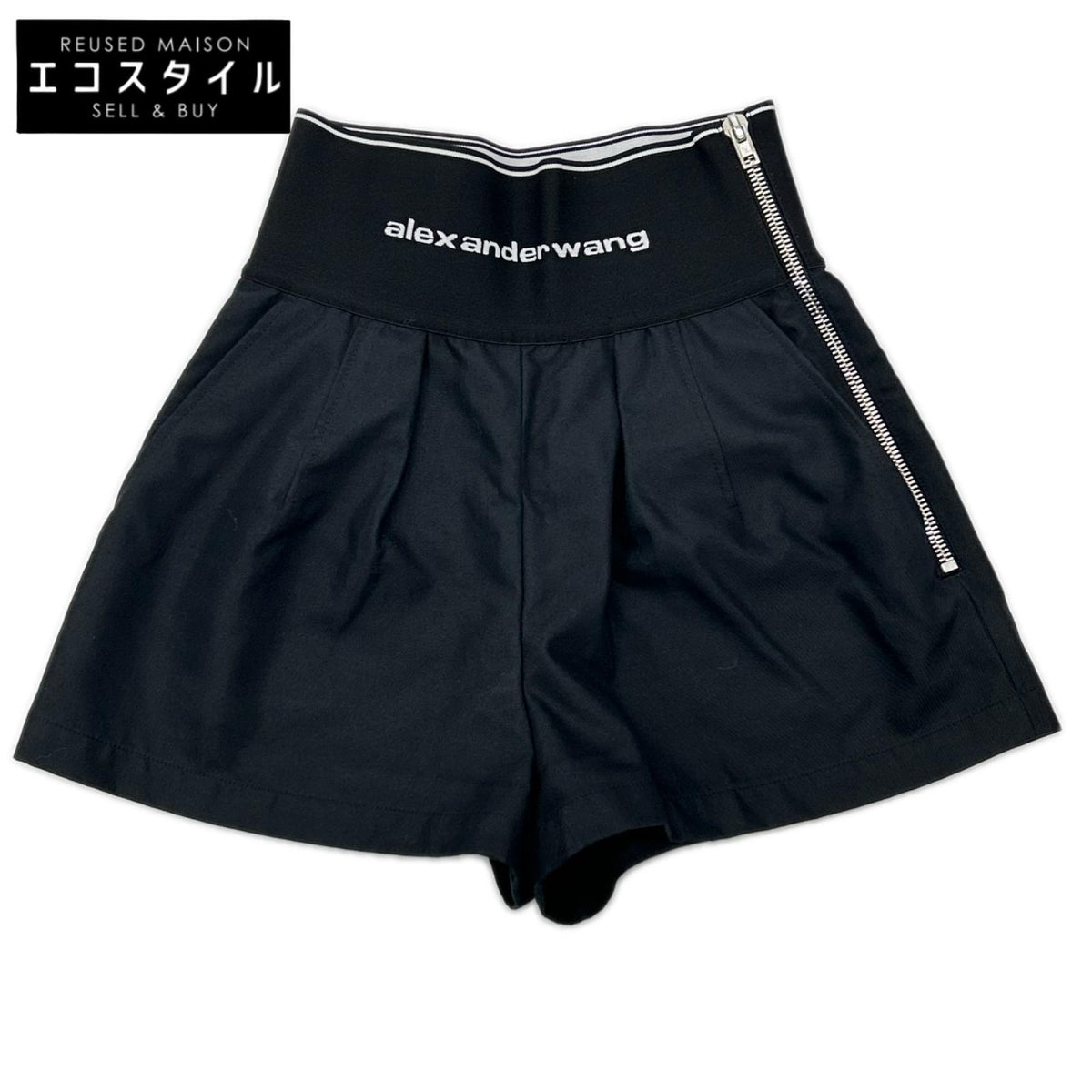 ALEXANDER WANG アレキサンダーワン 1WC1224450 ブラック ウエストロゴ サファリショーツ ショートパンツ ボトムス