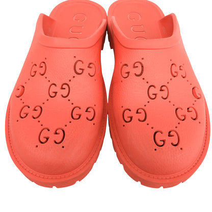 GUCCI グッチ カットアウト GG ラバー スリッポン サンダル シューズ メンズ レッド 10 655517 シューズ