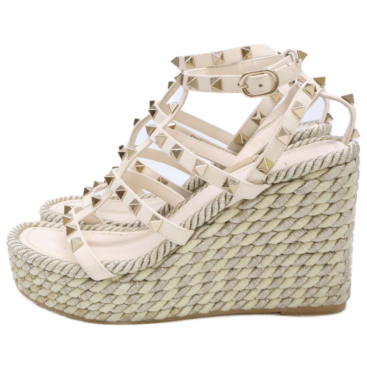 Valentino Garavani ヴァレンティノガラヴァーニ LAZF952 ロックスタッズ レザー ウェッジソール サンダル シューズ