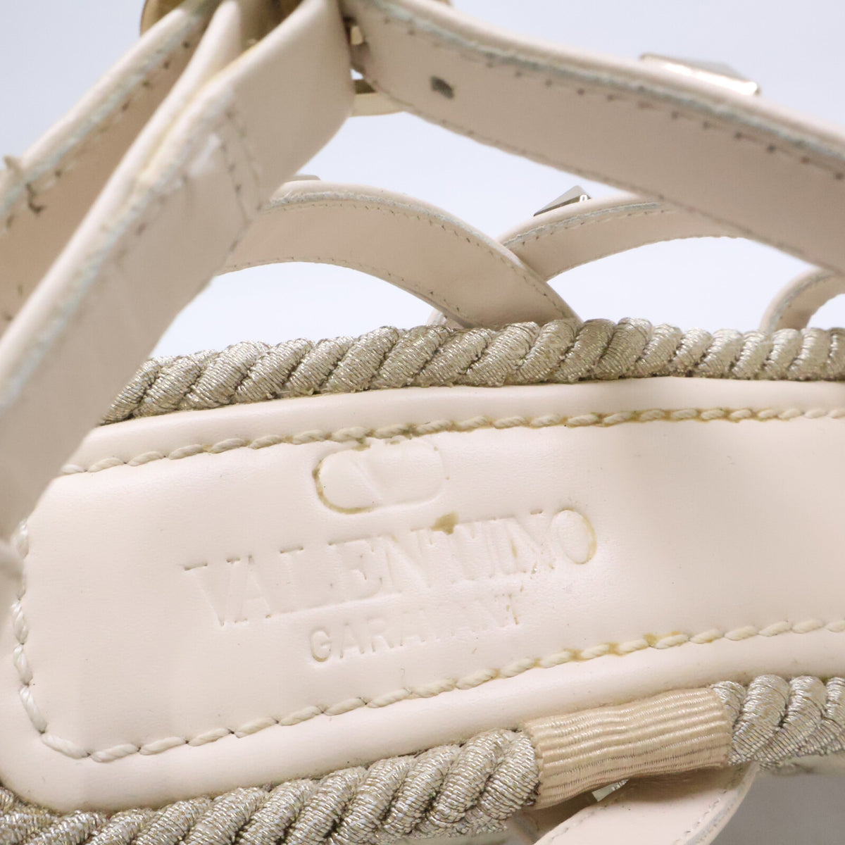 Valentino Garavani ヴァレンティノガラヴァーニ LAZF952 ロックスタッズ レザー ウェッジソール サンダル シューズ