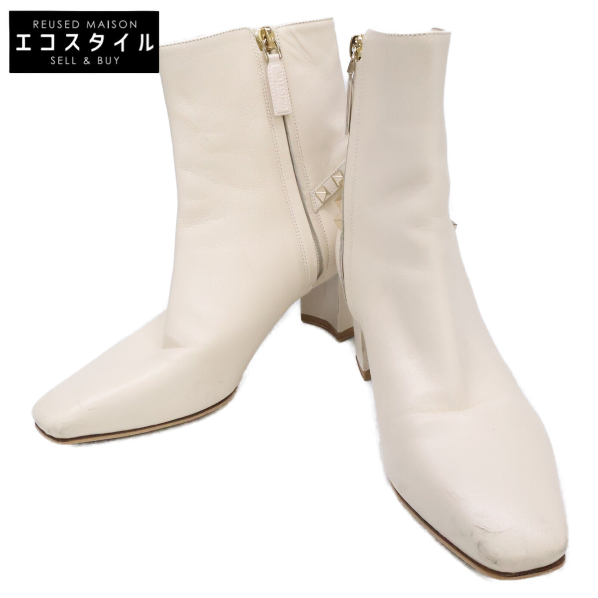 Valentino Garavani ヴァレンティノガラヴァーニ VS1FJ22 ロックスタッズ サイドジップ ショートブーツ シューズ