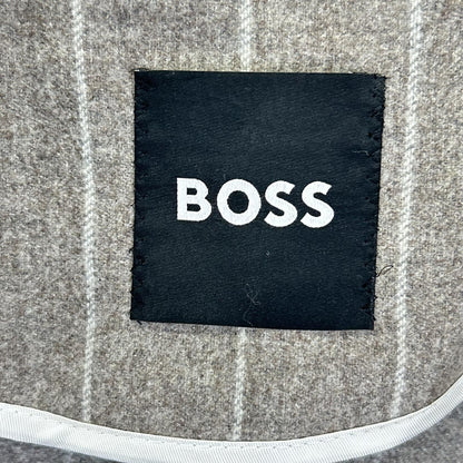 BOSS ボス 10229122 ブラウン ストライプ ウール ダブル ジャケットパンツ セットアップ スーツ セットアップ