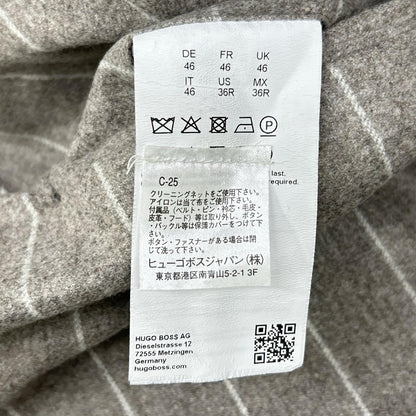 BOSS ボス 10229122 ブラウン ストライプ ウール ダブル ジャケットパンツ セットアップ スーツ セットアップ