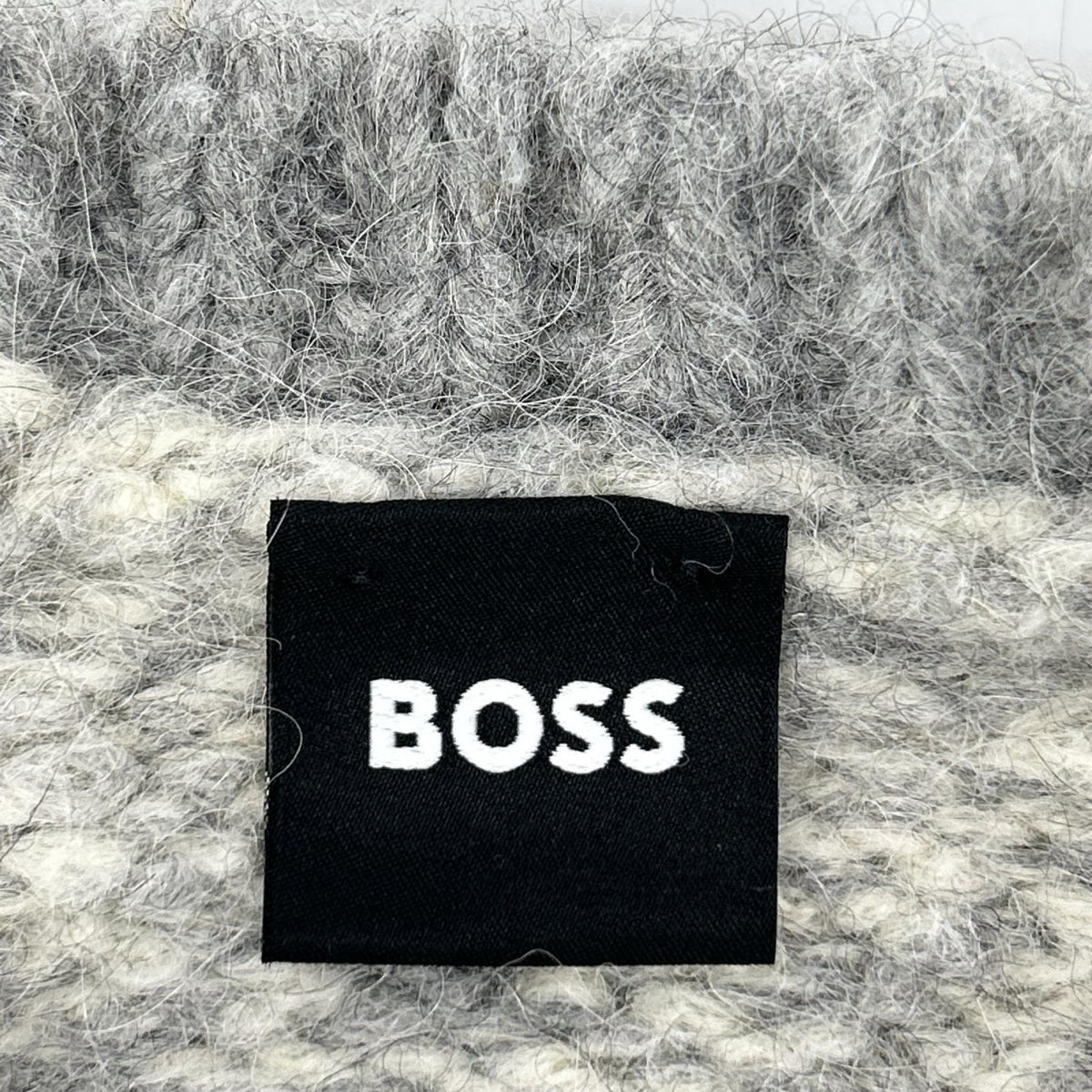 BOSS ボス 10245005 グレー アルパカ ブレンド ポケットナイロン ニット トップス
