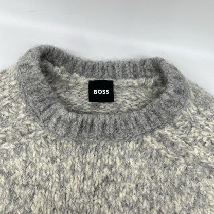 BOSS ボス 10245005 グレー アルパカ ブレンド ポケットナイロン ニット トップス