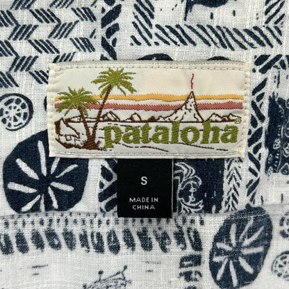 Patagonia パタゴニア STY52550 ブルー×ホワイト 総柄 パタロハ 半袖アロハシャツ トップス