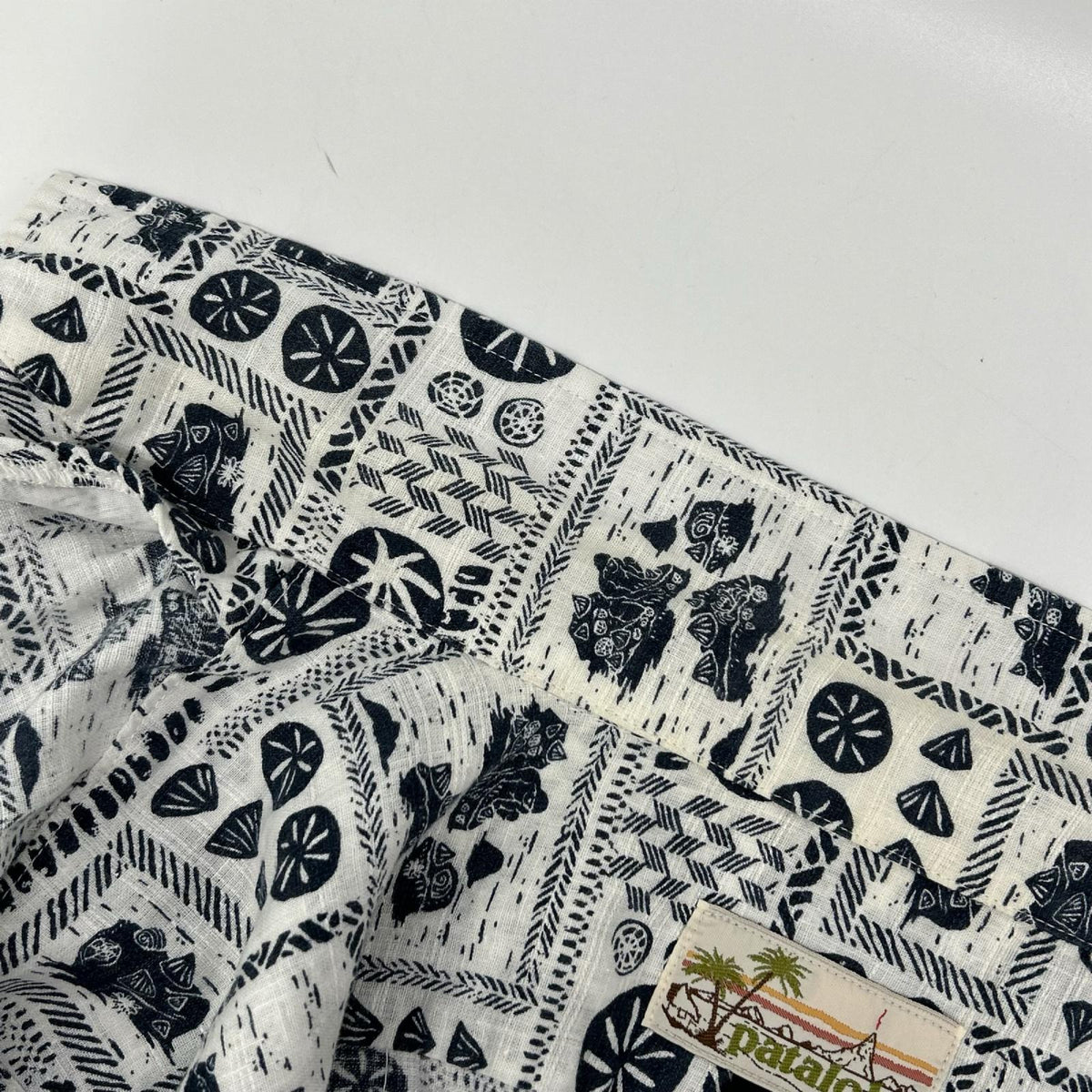 Patagonia パタゴニア STY52550 ブルー×ホワイト 総柄 パタロハ 半袖アロハシャツ トップス