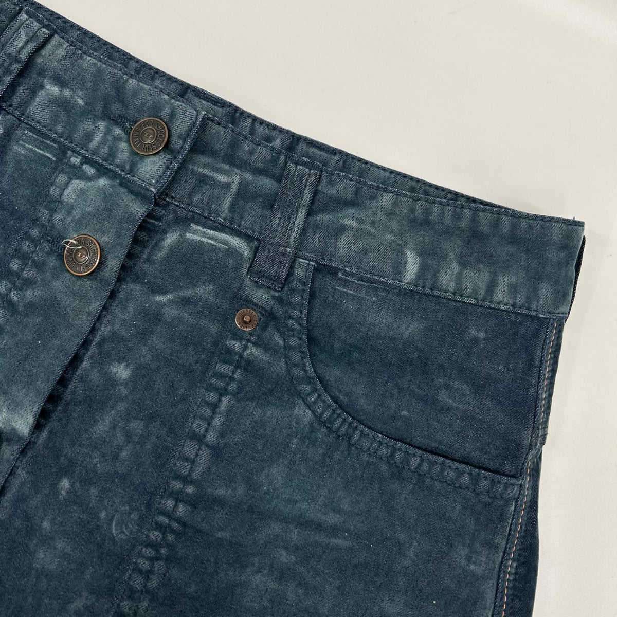 DIESEL ディーゼル デニムブルー OICVY ベルベット マキシスカート スカート