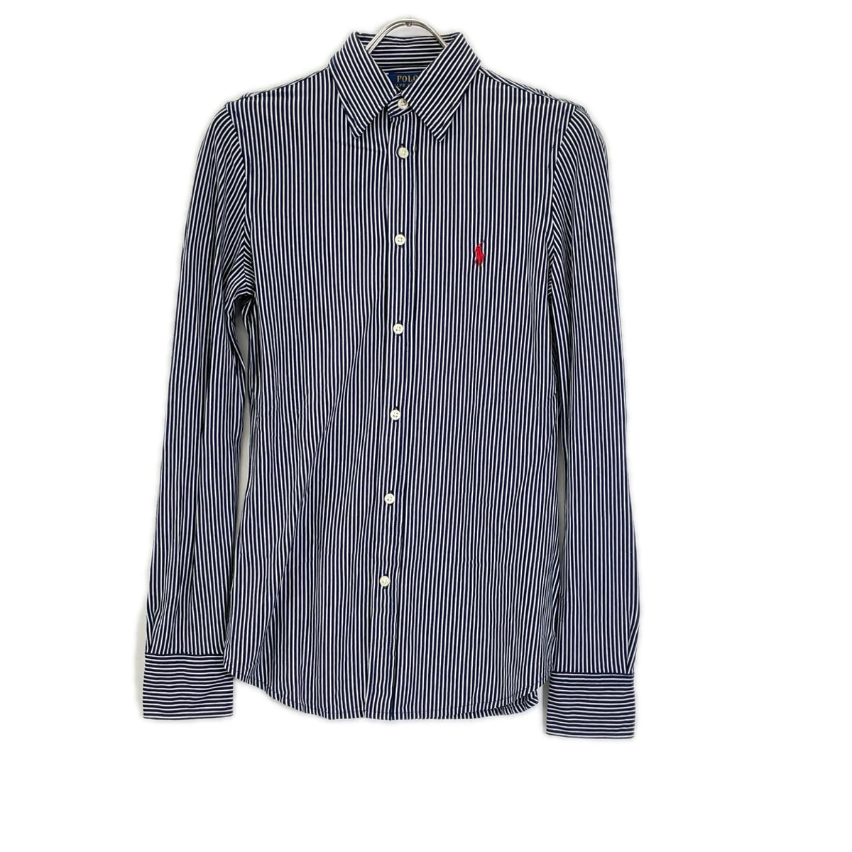 POLObyRalphLauren ポロラルフローレン ネイビー×ホワイト ALEXA STRIPE KNIT 長袖 シャツ トップス