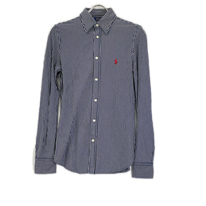 POLObyRalphLauren ポロラルフローレン ネイビー×ホワイト ALEXA STRIPE KNIT 長袖 シャツ トップス