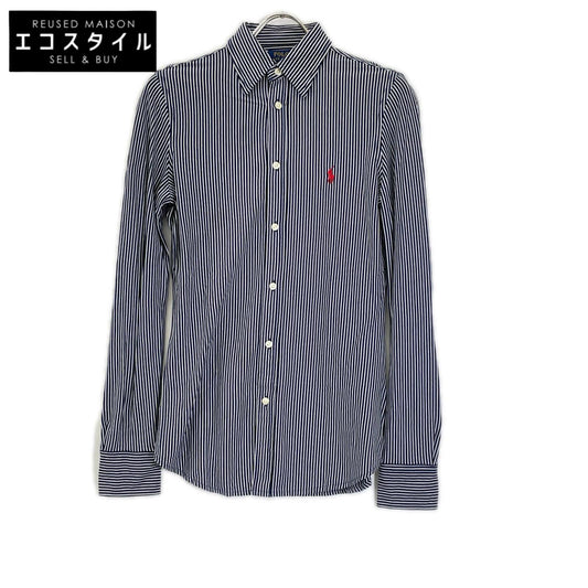 POLObyRalphLauren ポロラルフローレン ネイビー×ホワイト ALEXA STRIPE KNIT 長袖 シャツ トップス