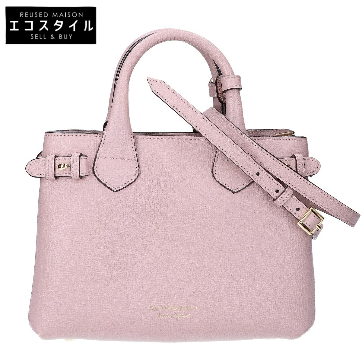 BURBERRY バーバリー 4023701 グレインカーフレザー ベビー バナー 2WAY ショルダーバッグ ハンドバッグ