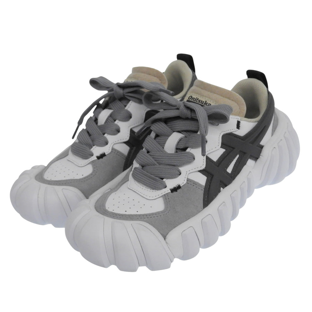Onitsuka Taiger オニツカタイガー 美品 デンティグレ LS スニーカー シューズ レディース ホワイト×グレー 23.5cm 1183B421 シューズ